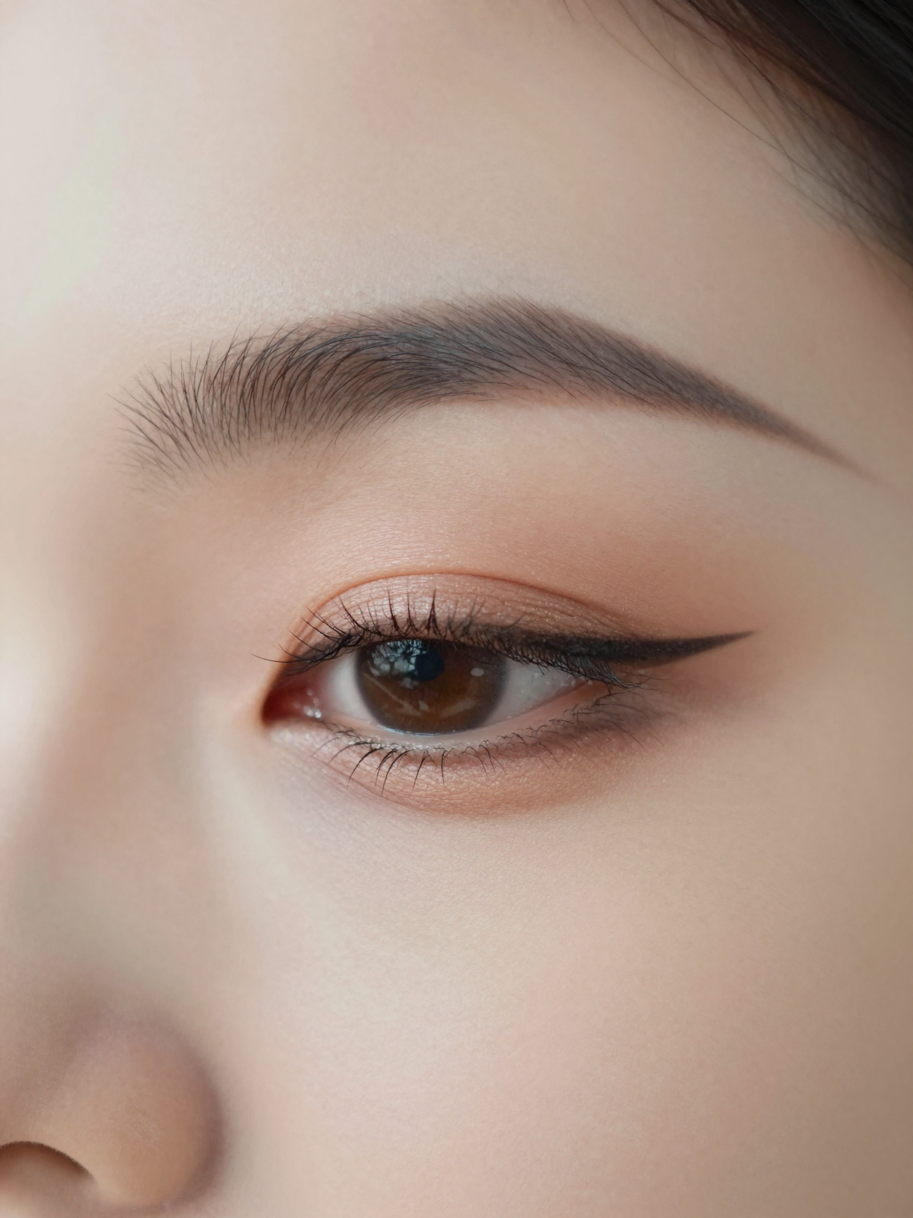 Asian Makeup Tutorial — Monolid-Friendly Eye Technique — close-up detail