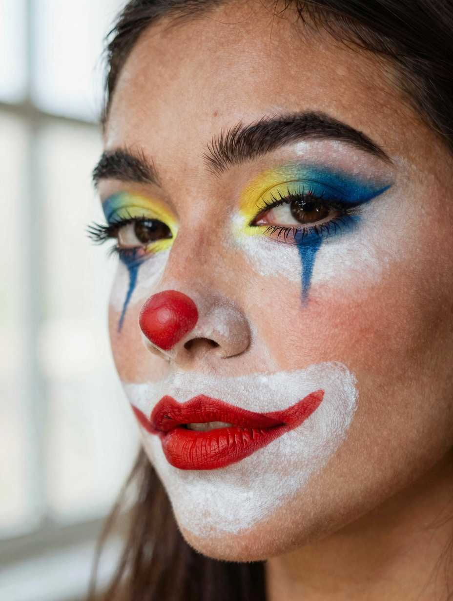 Clown Makeup Look — close-up detail