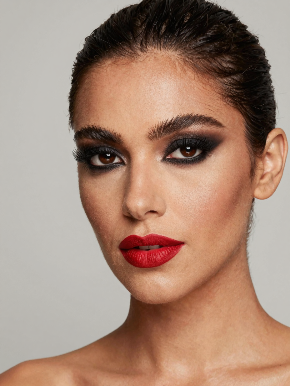 Full Glam Makeup Look — front view