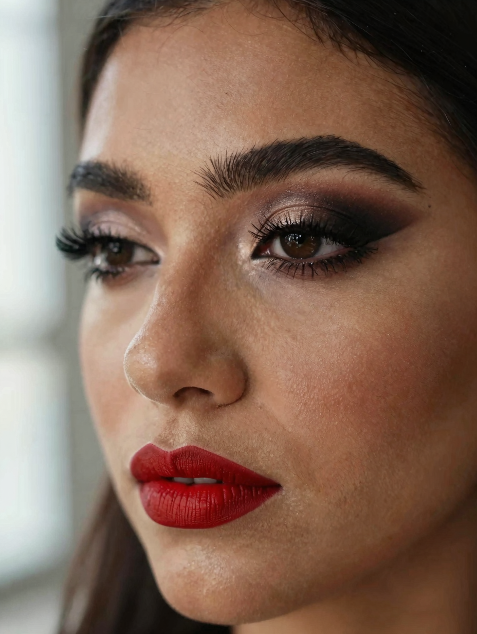 Full Glam Makeup Look — close-up detail