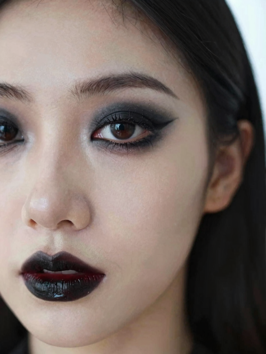 Goth Makeup Look — close-up detail