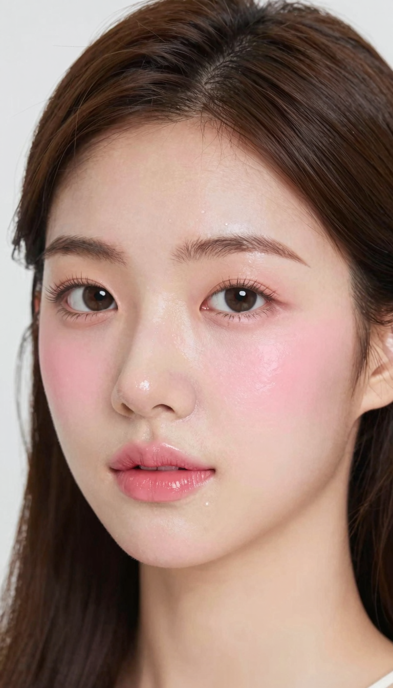 Korean Makeup Look — Glass Skin & Gradient Lip — Pinterest pin