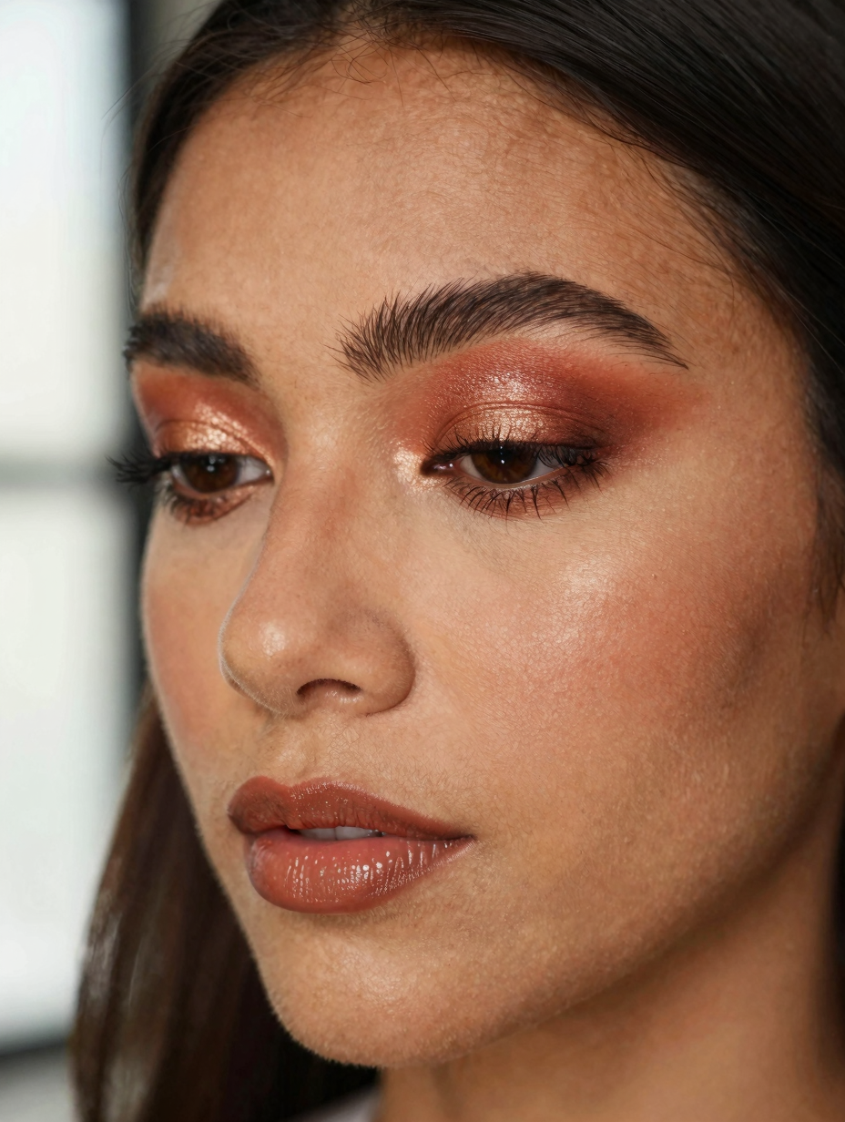 Latina Makeup Tutorial — Bronze Glow Look — close-up detail