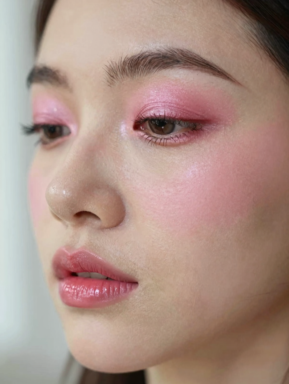 Pink Makeup Look — close-up detail