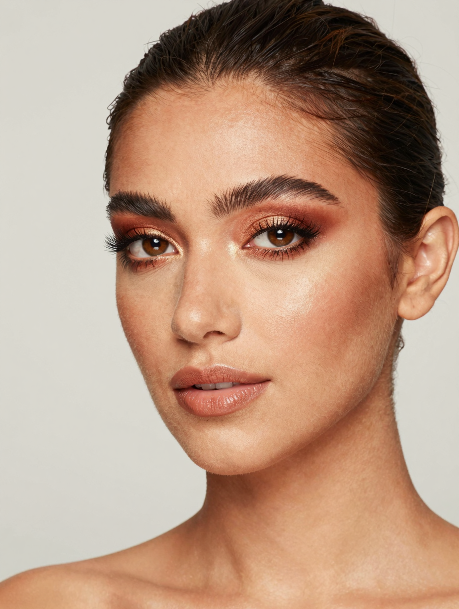 Prom Makeup for Brown Eyes — front view