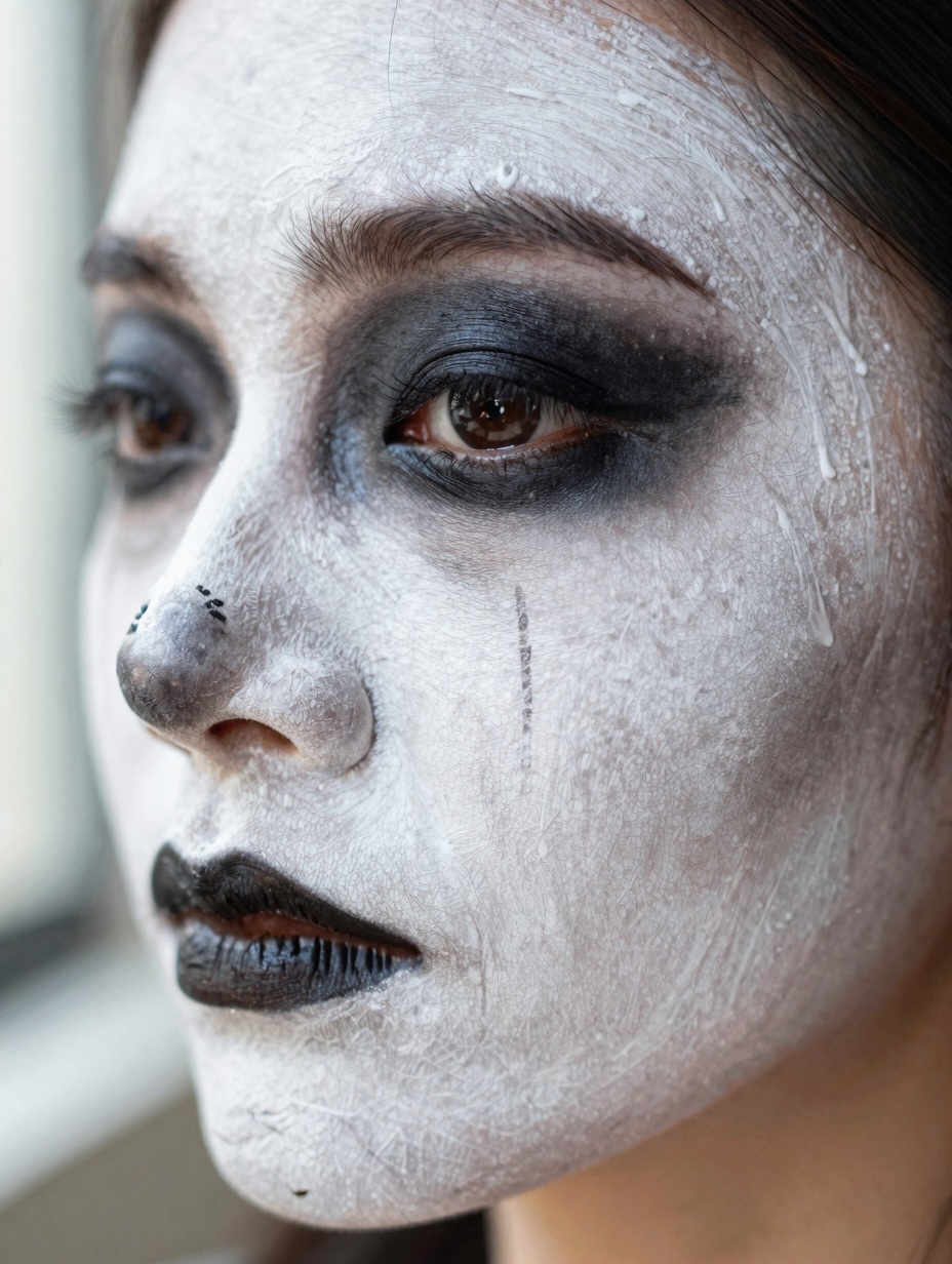 Skeleton Makeup Tutorial — close-up detail