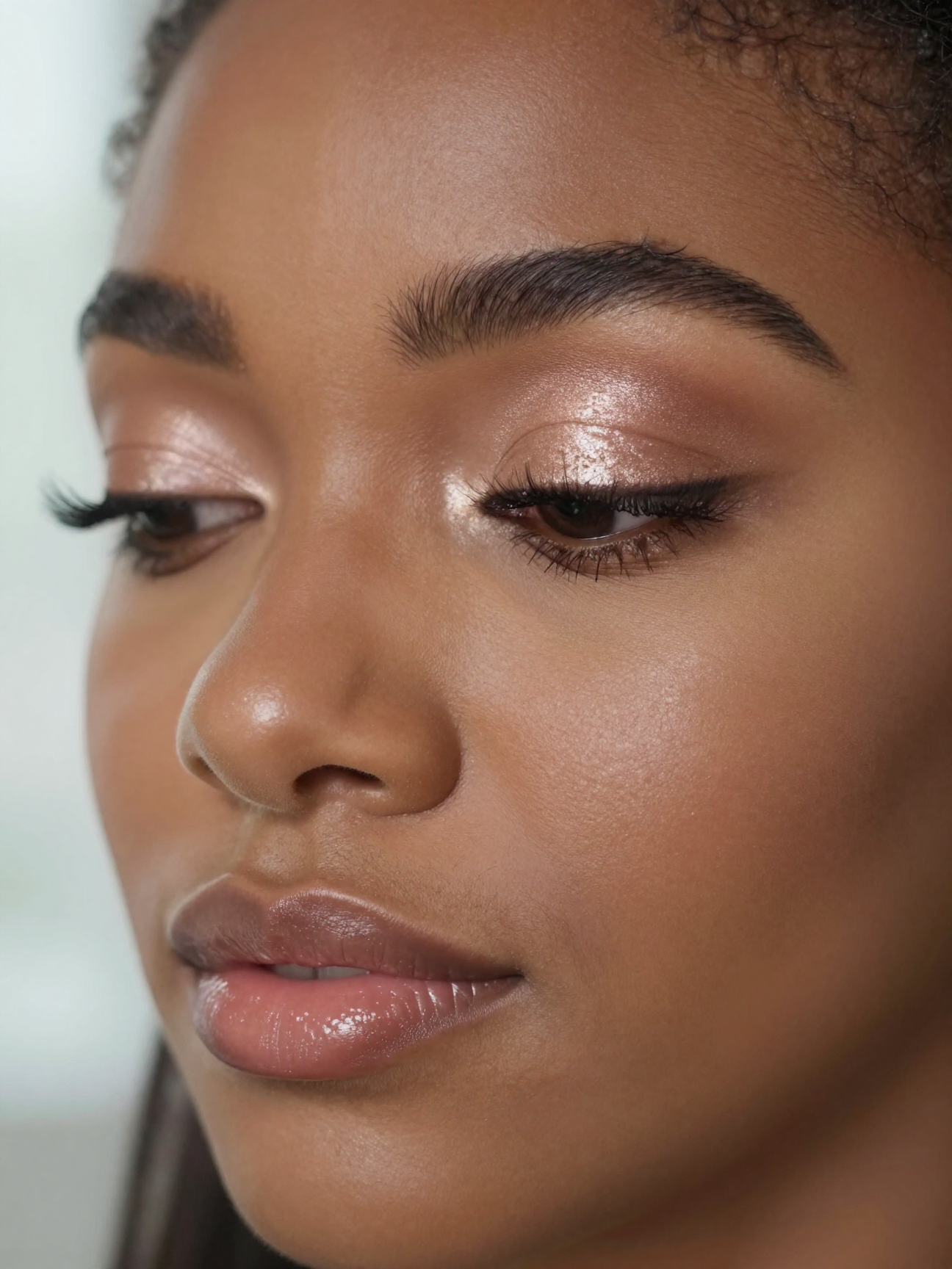 Soft Glam Prom Makeup — close-up detail