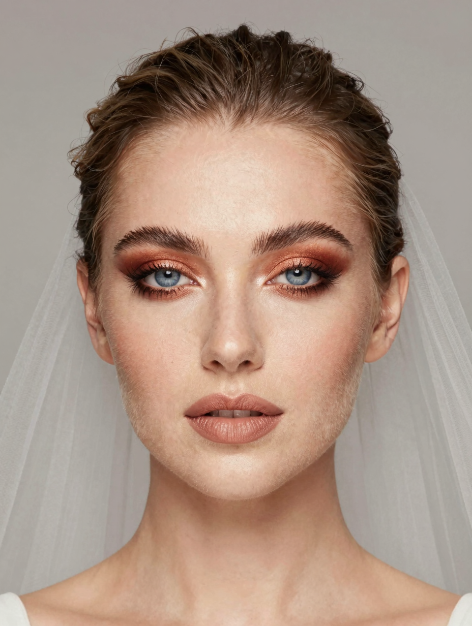 Wedding Makeup for Blue Eyes — front view